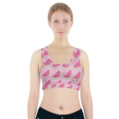 Pink Melon Wayermelon Pattern Food Fruit Melon Sports Bra With Pocket by Ravend