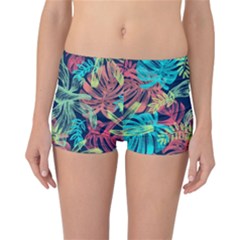 Sheets Tropical Picture Plant Pattern Reversible Boyleg Bikini Bottoms