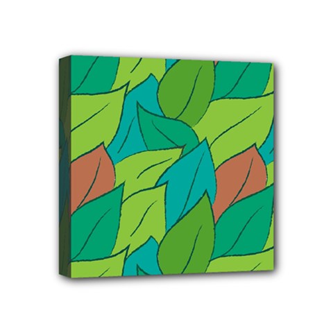 Leaves Pattern Autumn Background Mini Canvas 4  X 4  (stretched)