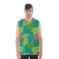 Leaves Pattern Autumn Background Men s Basketball Tank Top by Ravend