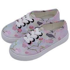 Bird Blossom Seamless Pattern Kids  Classic Low Top Sneakers