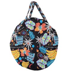 Design Print Pattern Colorful Giant Round Zipper Tote