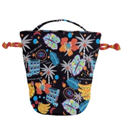 Design Print Pattern Colorful Drawstring Bucket Bag