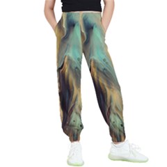 Abstract Painting In Colored Paints Kids  Elastic Waist Pants