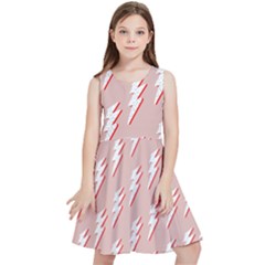 Thunder Flash Abstract Texture Art Kids  Skater Dress