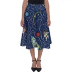 Illustration Cat Space Astronaut Rocket Maze Perfect Length Midi Skirt