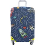 Illustration Cat Space Astronaut Rocket Maze Luggage Cover (Large)