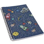 Illustration Cat Space Astronaut Rocket Maze 5.5  x 8.5  Notebook