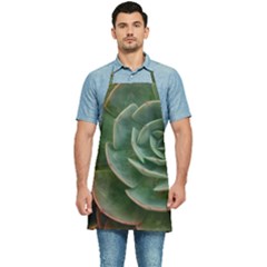 Green Orchid Plant Pattern Kitchen Apron