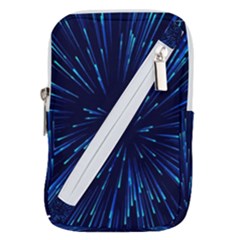 Particle Art Background Blue Belt Pouch Bag (large) by Ravend