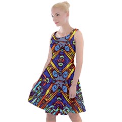 Mosaic Pattern Background Knee Length Skater Dress