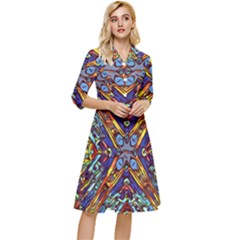 Mosaic Pattern Background Classy Knee Length Dress