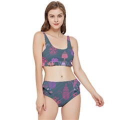 Floral Non Seamless Pattern Frilly Bikini Set