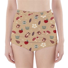 Cute Forest Friends High-waisted Bikini Bottoms by ConteMonfrey