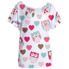 Lovely Owls Women s Oversized Tee by ConteMonfrey