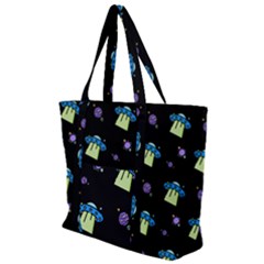 Illustration Cosmos Cosmo Rocket Spaceship -ufo Zip Up Canvas Bag by danenraven