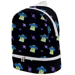 Illustration Cosmos Cosmo Rocket Spaceship -ufo Zip Bottom Backpack by danenraven