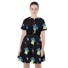 Illustration Cosmos Cosmo Rocket Spaceship Ufo Sailor Dress by danenraven