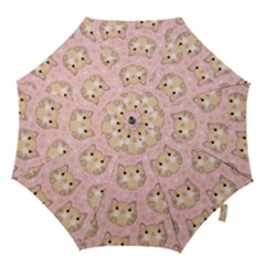 Cat Pattern Pink Background Hook Handle Umbrellas (medium) by danenraven