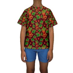 Illustration Xmas Christmas Pattern Kids  Short Sleeve Swimwear by danenraven