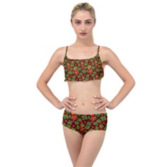 Illustration Xmas Christmas Pattern Layered Top Bikini Set by danenraven