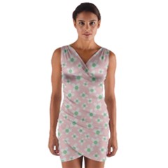 Pink Spring Blossom Wrap Front Bodycon Dress by ConteMonfrey