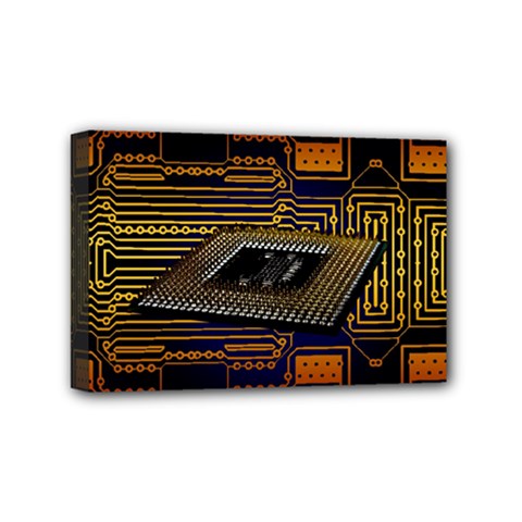 Processor-cpu-board-circuits Mini Canvas 6  X 4  (stretched)