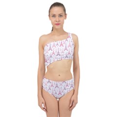 Eiffel Tower Pattern Wallpaper Spliced Up Two Piece Swimsuit