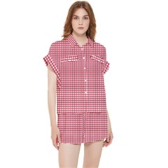 Red Gingham Check Chiffon Lounge Set by artworkshop