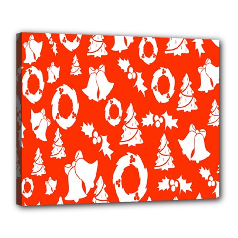 Orange  Card Christmas December Canvas 20  X 16  (stretched) by artworkshop