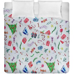 New Year Christmas Winter Watercolor Duvet Cover Double Side (king Size) by artworkshop