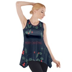 Merry Christmas  Frame Flora Side Drop Tank Tunic by artworkshop