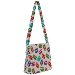 Macaron Macaroon Stylized Macaron Design Repetition Zipper Messenger Bag by artworkshop