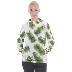 Fir Branch Pattern Christmas Decorative Women s Hooded Pullover by artworkshop