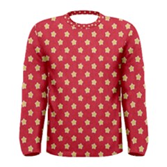 Felt Background Paper Red Yellow Star Men s Long Sleeve Tee