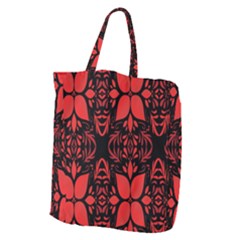 Christmas Red Black Xmas Gift Giant Grocery Tote by artworkshop