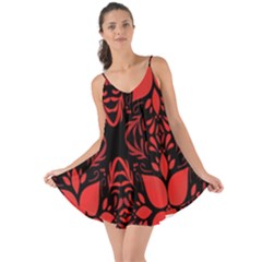 Christmas Red Black Xmas Gift Love The Sun Cover Up by artworkshop