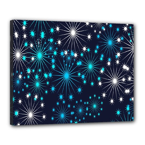 Abstract Pattern Snowflakes Canvas 20  X 16  (stretched) by artworkshop