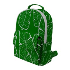 Green Banana Leaves Flap Pocket Backpack (large) by ConteMonfrey