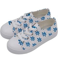 Little Blue Daisies  Kids  Low Top Canvas Sneakers by ConteMonfrey