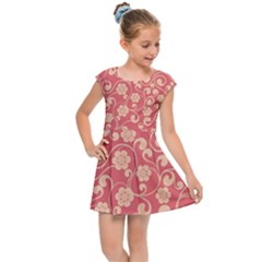 Pink Floral Wall Kids  Cap Sleeve Dress by ConteMonfrey