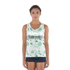 Green Nature Leaves Draw   Sport Tank Top  by ConteMonfrey