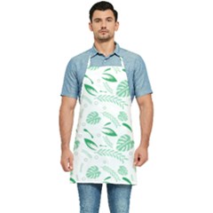 Green Nature Leaves Draw   Kitchen Apron by ConteMonfrey