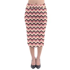 Geometric Pink Waves  Midi Pencil Skirt by ConteMonfrey