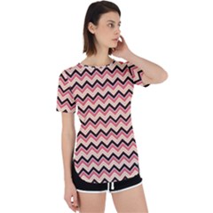 Geometric Pink Waves  Perpetual Short Sleeve T-shirt by ConteMonfrey