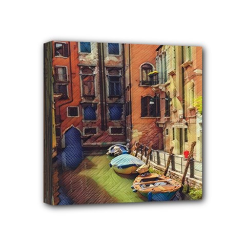 Venice Canals Art   Mini Canvas 4  X 4  (stretched) by ConteMonfrey