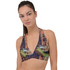 Venice Canals Art   Halter Plunge Bikini Top by ConteMonfrey