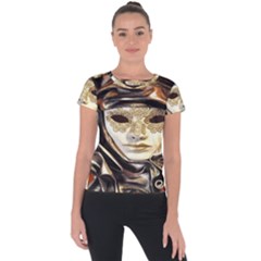 Artistic Venetian Mask Short Sleeve Sports Top  by ConteMonfrey