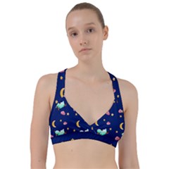 Sleepy Sheep Star And Moon Sweetheart Sports Bra by danenraven