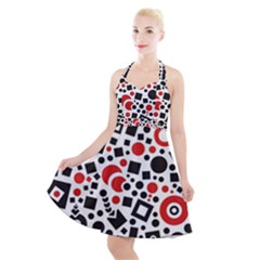Square Object Future Modern Halter Party Swing Dress  by danenraven